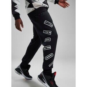 Jordan Flight MVP Men's Fleece Pants Black White / Cardinal Red/Sail